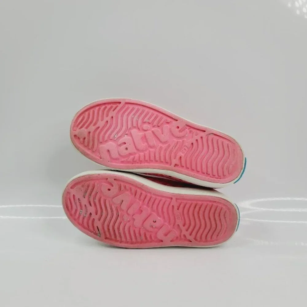 Native Girl's Pink Jefferson‎ Glitter Slip-On Casual Water Sneaker Size 9